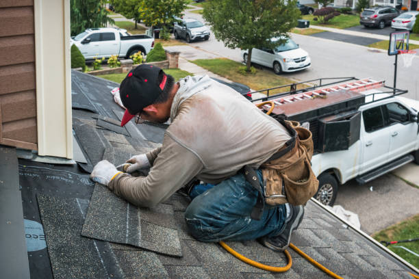 Professional Gutter Repair And Installation technician working in Hilton, NY